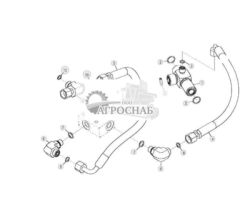 Трубопроводы клапана опускания груза (ЭГ управление, с самовыравниванием) - ST1584 221.jpg